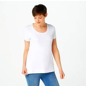 Isaac Mizrahi Live Essentials T-shirt white size M